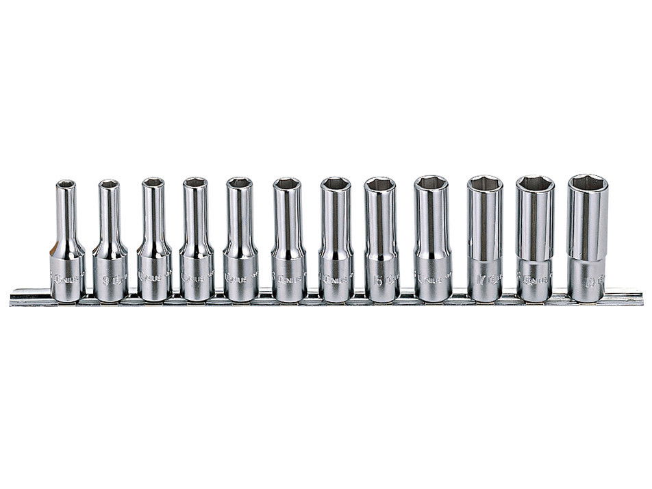 Genius Tools GD-412S 1/2"-os 6 lapú hosszított dugókulcs készlet, colos, 12 részes termék fő termékképe