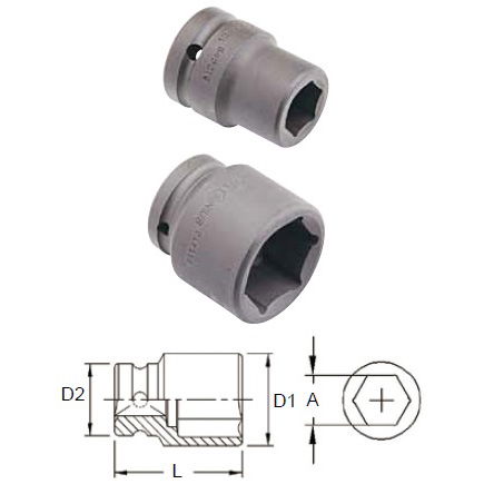 Genius Tools 645226 3/4"-os 6 lapú gépi dugókulcs fej, 26 mm termék fő termékképe