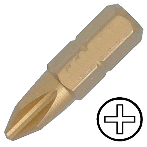 KENNEDY No.1 kereszthornyos titán csavarhúzó bit 1/4" hatszög illesztéssel, 25 mm termék fő termékképe