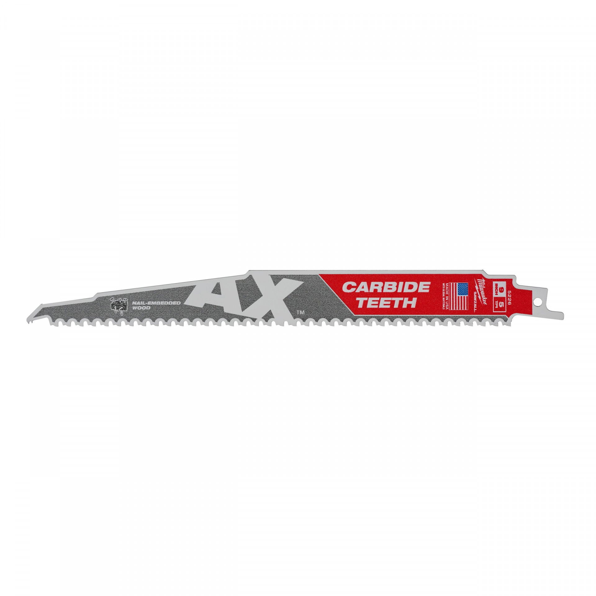 Milwaukee Heavy Duty AX Carbide szablyafűrészlap, bontó, szöges fához, 230 mm, 5 TPi termék fő termékképe