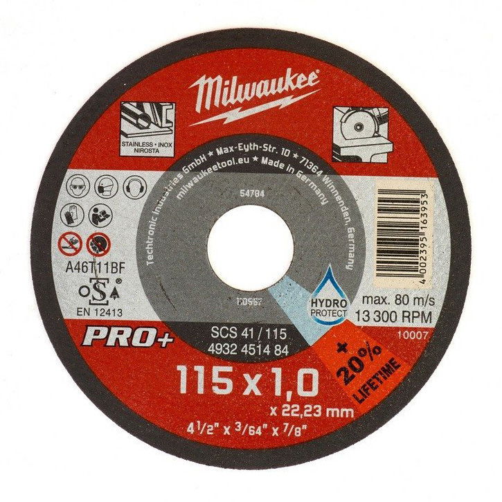 Milwaukee SCS 41/115 PRO+ vékony fémvágó tárcsa, egyenes, 115x1.0 mm termék fő termékképe